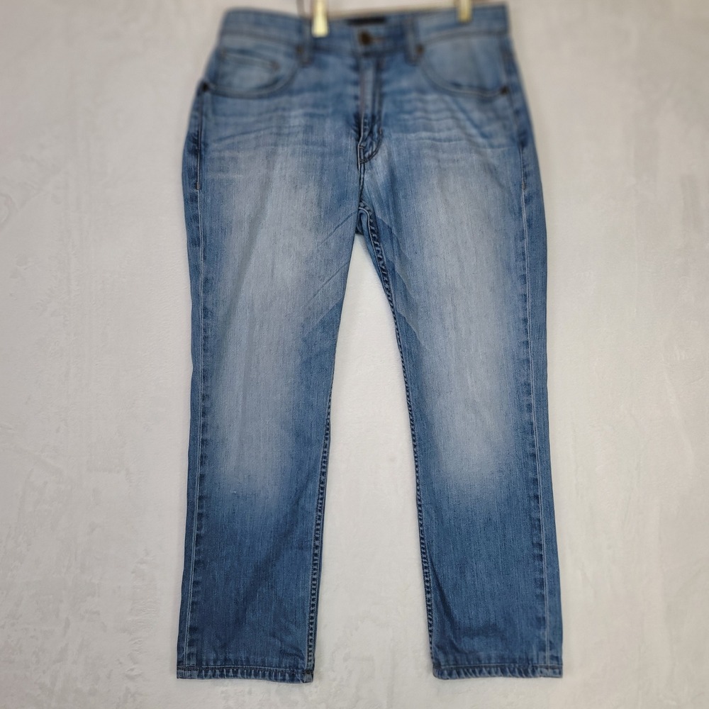 Paige Normandie Crop Jeans Modern Preppy Bohemian Blue Denim 32x26 Size 31 Vaca